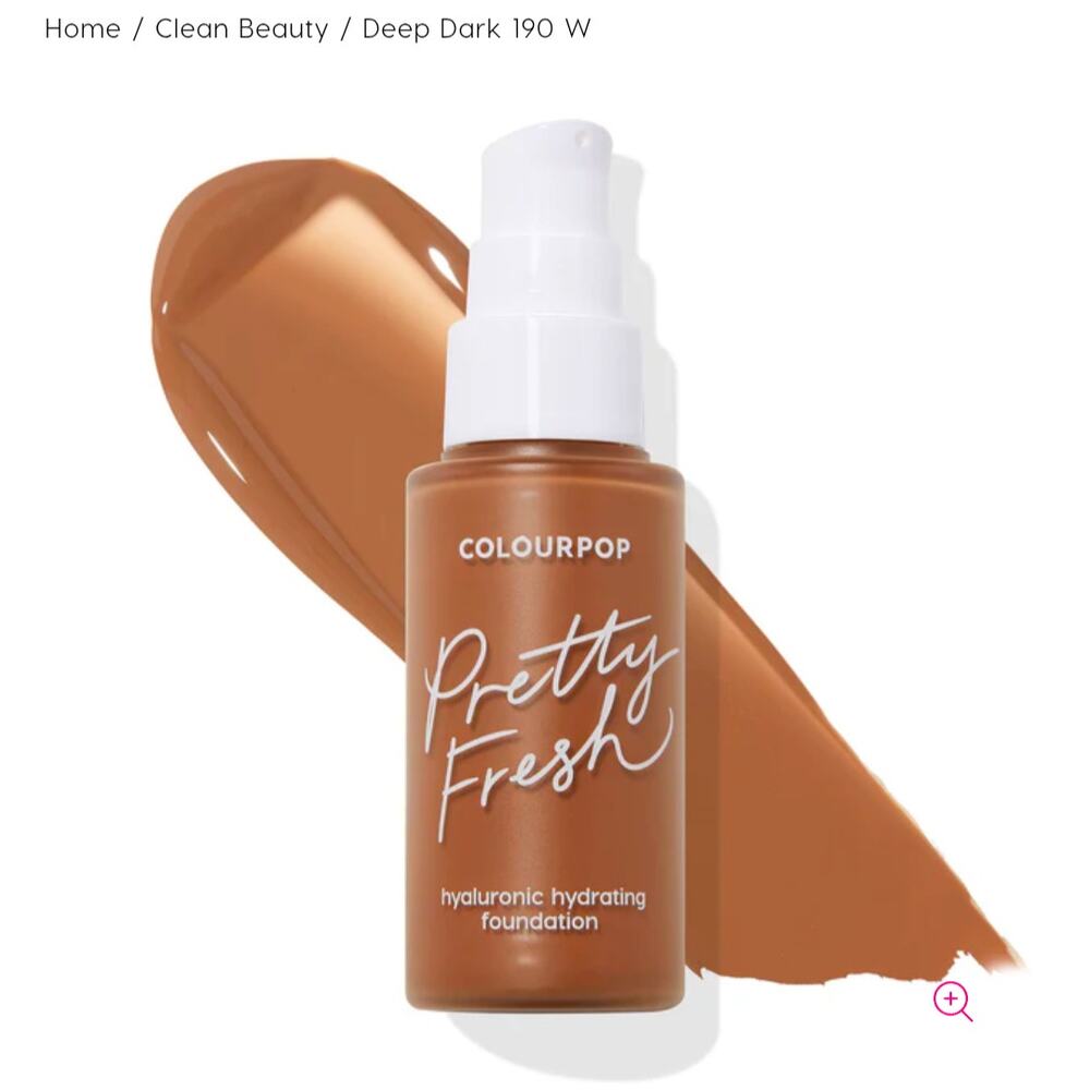 ColourPop Pretty Fresh Hyaluronic Acid Hydrating Foundation Deep Dark 190W NIB